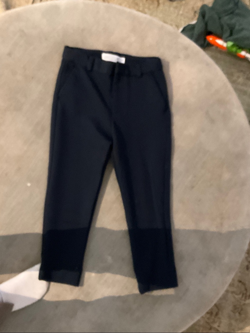 Zara Black Girls' Ponte Knit Leggings with Hem Panel